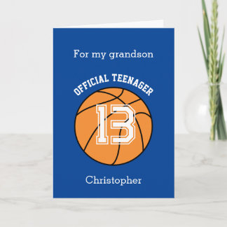 Officiell tonåring Basket 13-årsdag Kort
