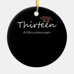 Officiell Tonåring Birthday Funny Teenager Girl Julgransprydnad Keramik