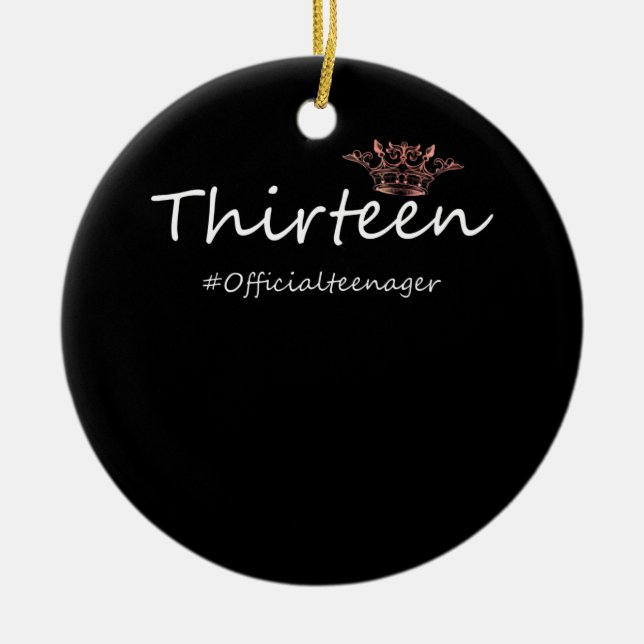 Officiell Tonåring Birthday Funny Teenager Girl Julgransprydnad Keramik (Framsidan)