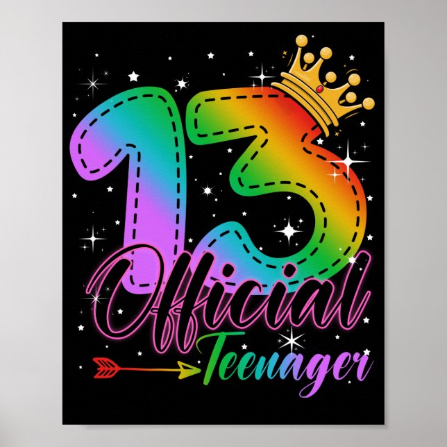 Officiell Tonåring i Rainbow Färg 13:e födelsedage Poster (Framsidan)