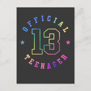 Officiell Tonåring Tretton År Gammal 13-årsdag Vykort