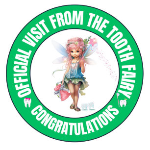 Officiell Tooth Fairy Besök Sticker För barn Runt Klistermärke