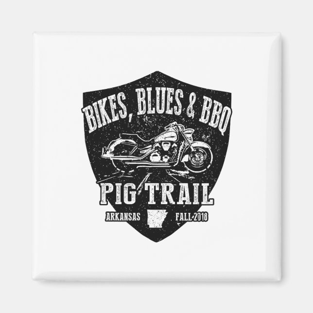 Officiell Trail Bikes Blues Bbq Motorcle Magnet (Framsidan)