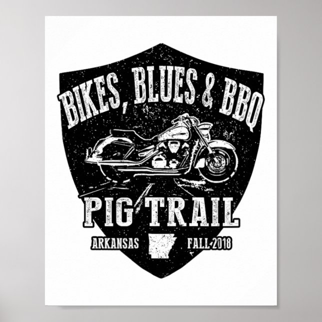 Officiell Trail Bikes Blues Bbq Motorcle Poster (Framsidan)