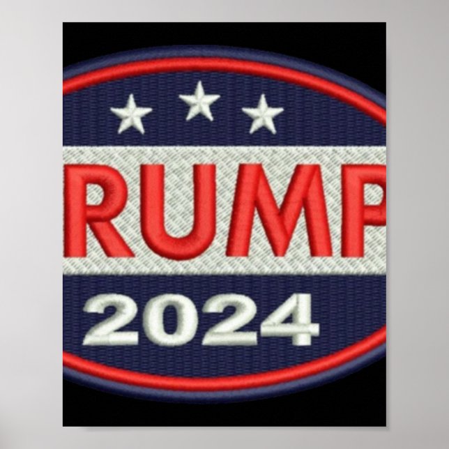 Officiell Trump 2024 Embroidery Emblem Poster (Framsidan)