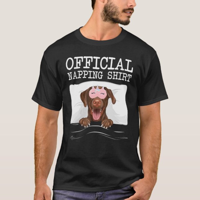 Officiell tupplande sovande brun labrador retrieve t shirt (Framsida)