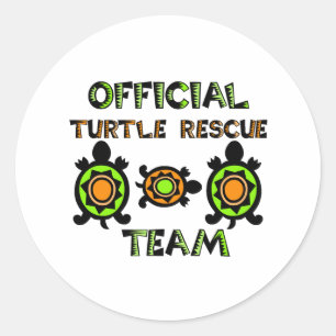 Officiell Turtle Rädding Team 1 Runt Klistermärke