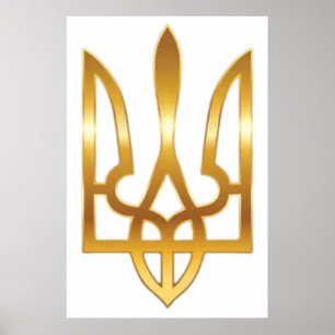 Officiell ukraensk militär trident-symbol-plakat poster