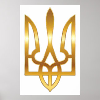 Officiell ukraensk militär trident-symbol-plakat poster