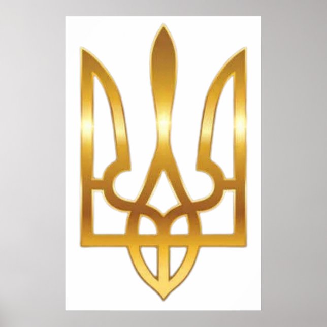 Officiell Ukraina Poster militär Trident Symbol (Framsidan)