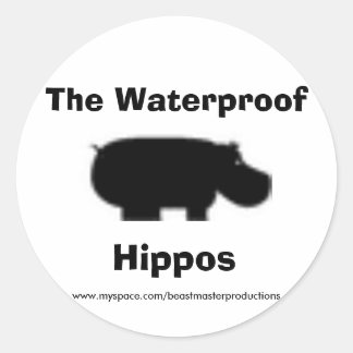 Officiell Vattenbeständiga Hippos-fästingar Runt Klistermärke