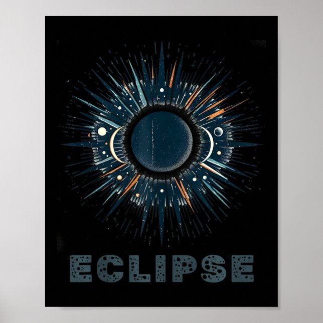 Officiell Vintage Solar Eclipse Poster (Framsidan)