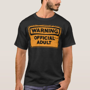 Officiell vuxen design för varning t shirt