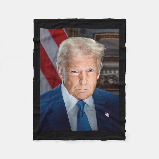 Officiell White House Porträtt Donald J Trump 2025 Fleecefilt (Framsidan)