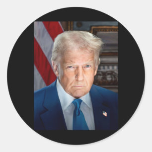Officiell White House Porträtt Donald J Trump 2025 Runt Klistermärke