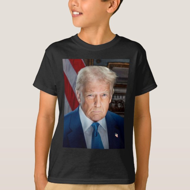 Officiell White House Porträtt Donald J Trump 2025 T Shirt (Framsida)