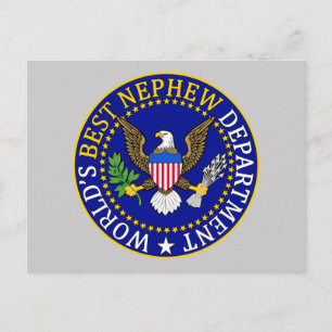 Officiell World's Best Nephew Department Seal Vykort