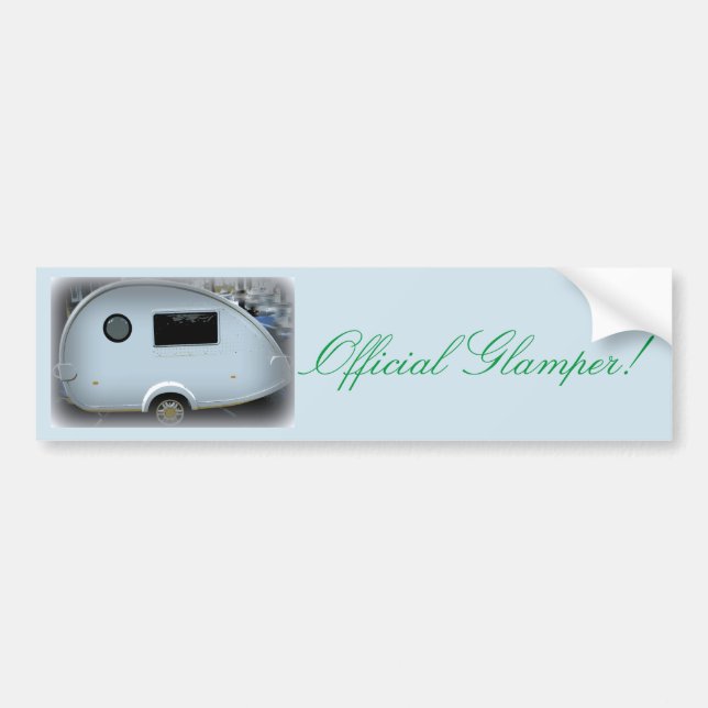 Officiella Glamper! Teardrophusvagncampare Bildekal (Framsidan)