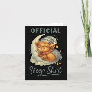 Officiella Sleep Squad Söt Highland Ko På Månen Kort