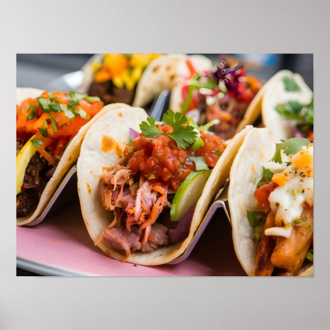 Officiella tacos: Popular Mexican Street Food Poster (Framsidan)
