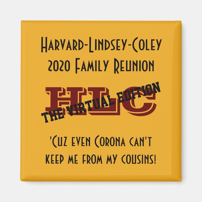 Officiellen 2020 HLC Reunion Magnet (Framsidan)