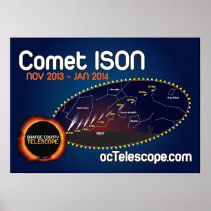 Officiellen Comet ISON Poster och Finder-diagram
