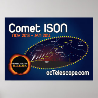 Officiellen Comet ISON Poster och Finder-diagram