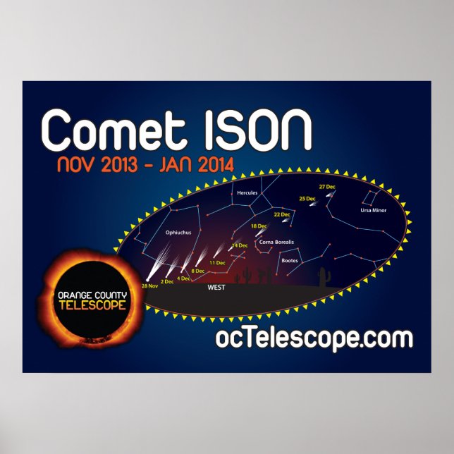 Officiellen Comet ISON Poster och Finder-diagram (Framsidan)