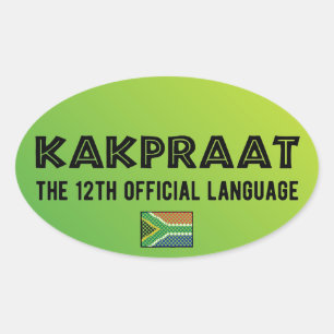 Officiellen South Afrika KakPraat Funny 12:e Ovalt Klistermärke