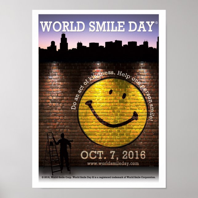 Officiellen World Smile Day® 2016 Poster (Framsidan)