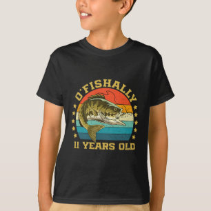 Officiellt 11 år gammal rolig fiske födelsedag fis t shirt