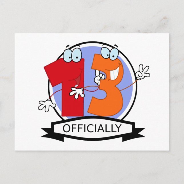 Officiellt 13 Logotyp på födelsedagen Vykort (Framsida)