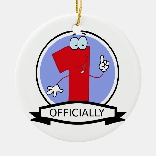 Officiellt 1 födelsedag julgransprydnad keramik (Framsidan)