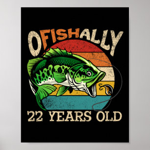 Officiellt 22 år gammal fiskebursdagstema-del poster