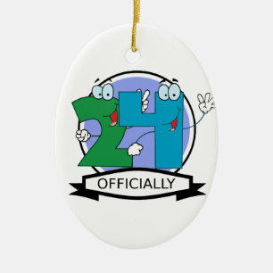 Officiellt 24 Logotyp på födelsedagen Julgransprydnad Keramik