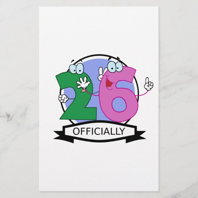 Officiellt 26 Logotyp på födelsedagen (Framsida)