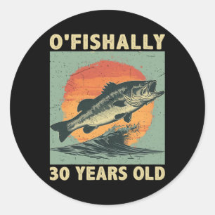 Officiellt 30 år gammal 1994 Fiske Fiskare 30-årsj Runt Klistermärke