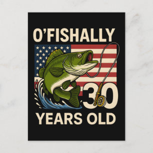 Officiellt 30 år rolig fiske födelsedags önskan helg vykort