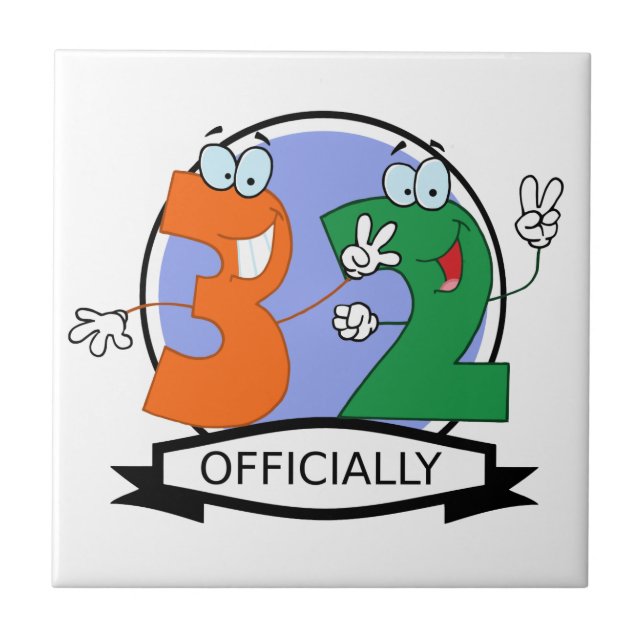 Officiellt 32-dagars Logotyp Kakelplatta (Framsidan)