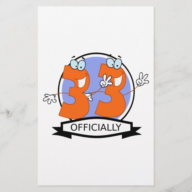 Officiellt 33 Logotyp på födelsedagen (Framsida)
