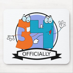 Officiellt 34 Logotyp på födelsedagen Musmatta