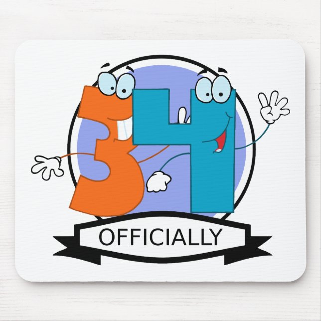 Officiellt 34 Logotyp på födelsedagen Musmatta (Framsidan)