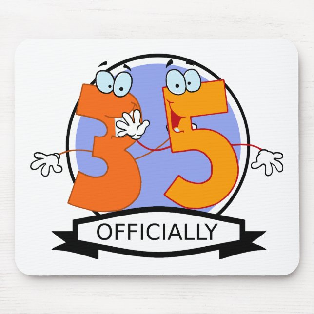 Officiellt 35 Logotyp på födelsedagen Musmatta (Framsidan)