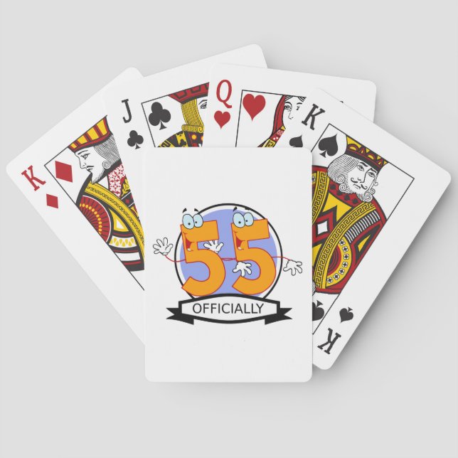 Officiellt 55-dagarsbanderoll spel kort (Baksidan)