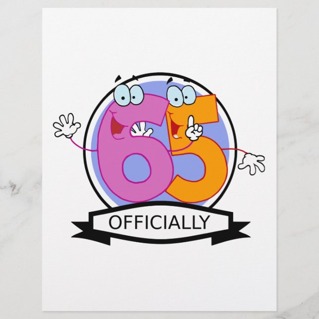 Officiellt 65 Logotyp på födelsedagen (Framsida)