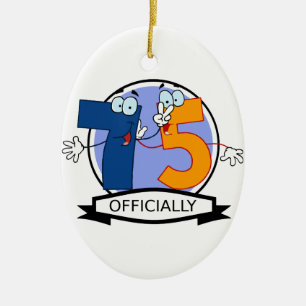 Officiellt 75 födelsedag baner julgransprydnad keramik
