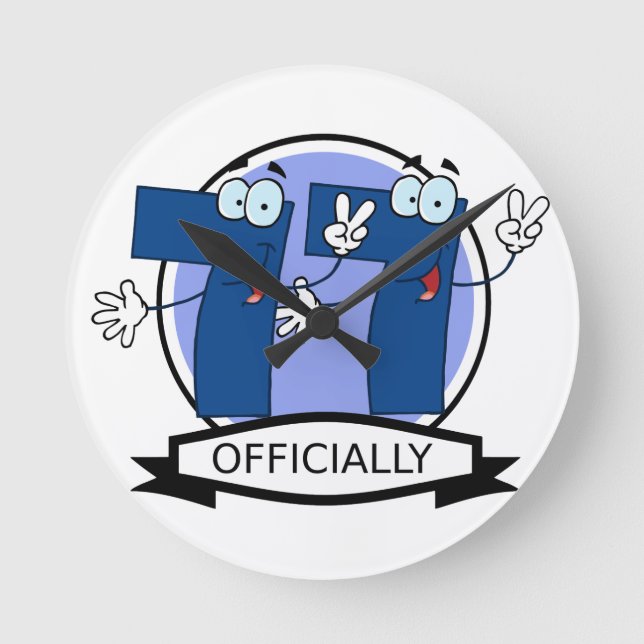 Officiellt 77 födelsedag rund klocka (Framsida)