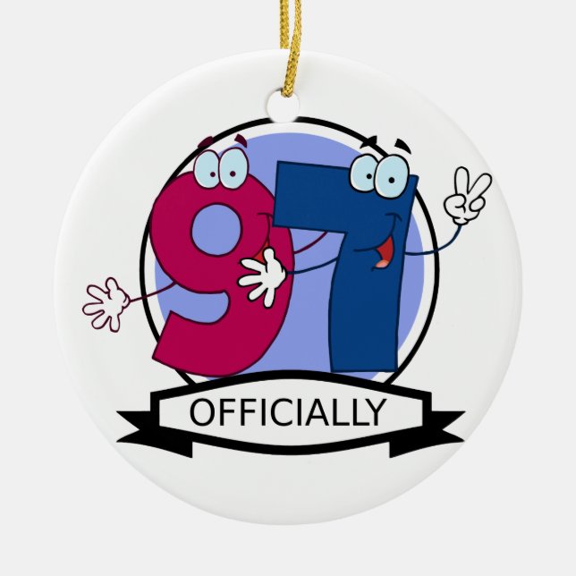 Officiellt 97-dagarsbanderoll julgransprydnad keramik (Framsidan)
