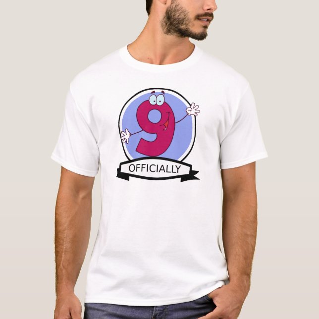 Officiellt 9 Födelsedagsbanner T Shirt (Framsida)