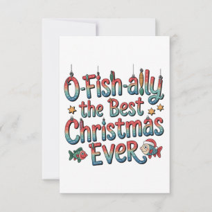 Officiellt Bästa julen någonsin Fiske Jul Kort